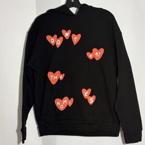 Don’t Eat the Hommies DETH Black Hoodie with Hearts Large